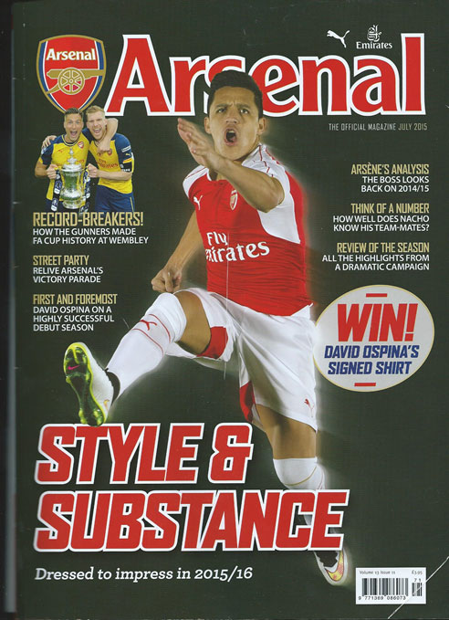 Arsenal magazine cover july 2015 1