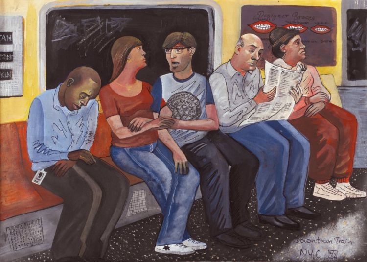 Downtown train passngers new york metro new york study